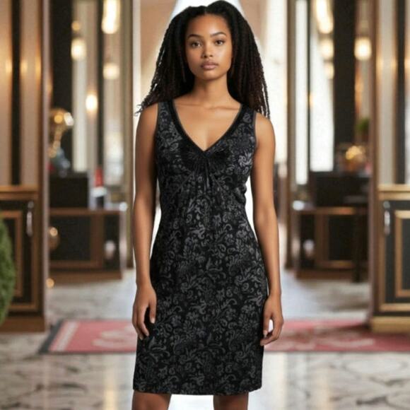 Free People Starstruck Brocade Jacquard Damask Bodycon Beaded Dress - Picture 9 of 9
